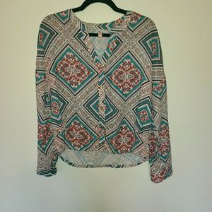 Target Print Blouse Button Down Medium